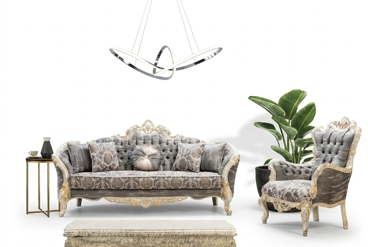 Set 3+1 Sitzer Couchtisch Wohnzimmer Klassisches Design