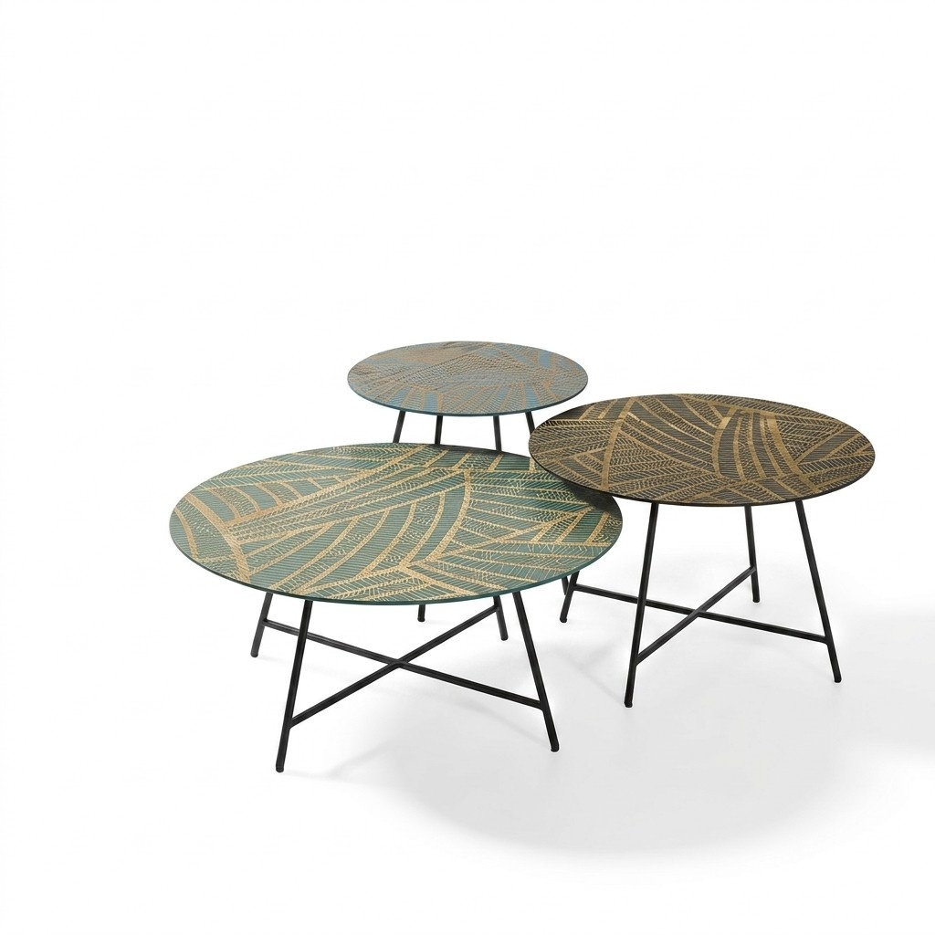 Set 3x Couchtische Kaffeetisch Design Tische Wohnzimmertische Rund Neu