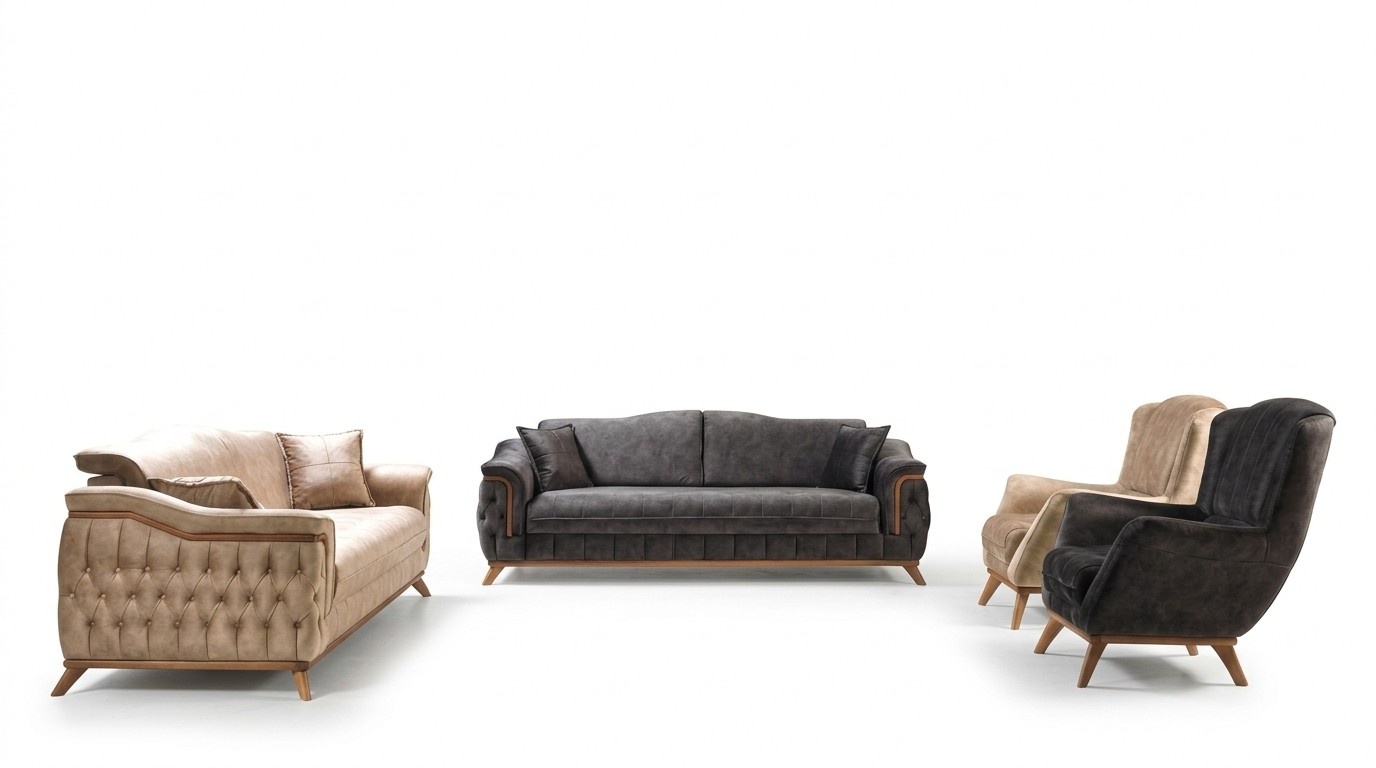 Set 4 tlg Sofagarnitur 3311 Sitzer Garnitur Sofa Modern Design Sofas