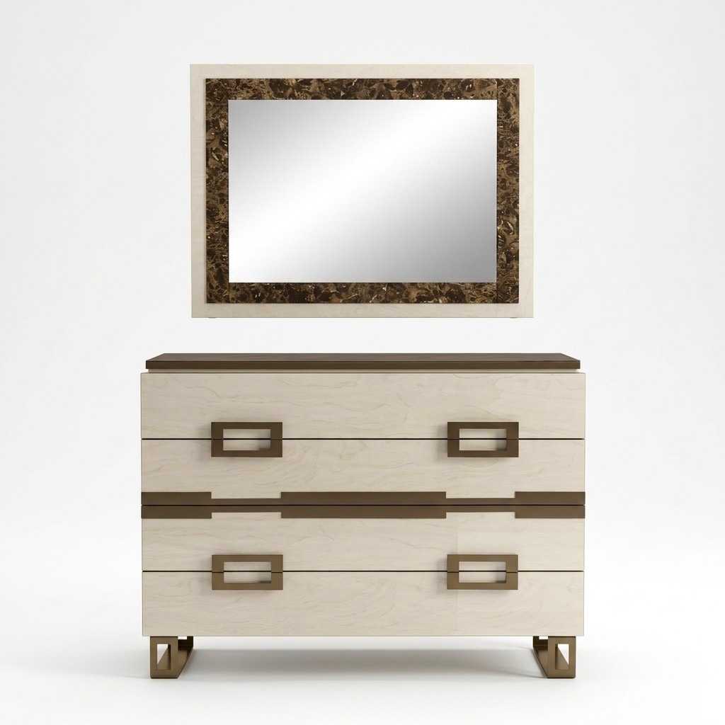 Set Kommode Spiegel Holz Kommoden Kommodenschrank Design Modern Gruppe Möbel