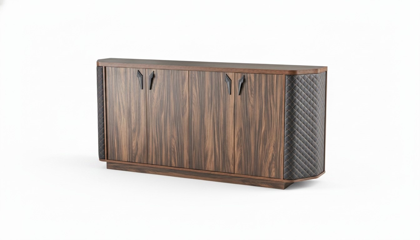 Sideboard Aktenschrank Braun Viertürig Modern Rechteckig Arbeitszimmer