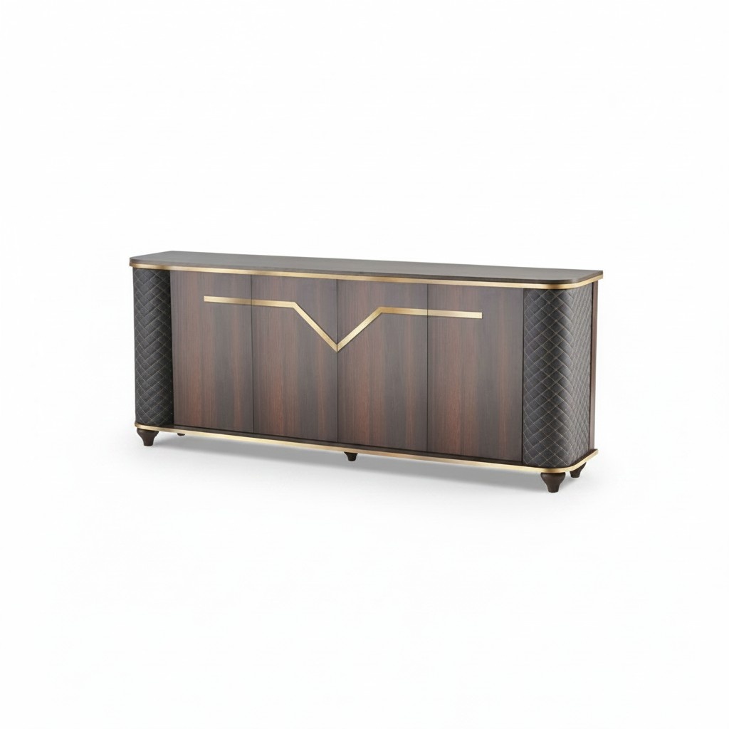 Sideboard Braun Schwarz Zweifarbig Modern Türen Arbeitszimmer Rechteck
