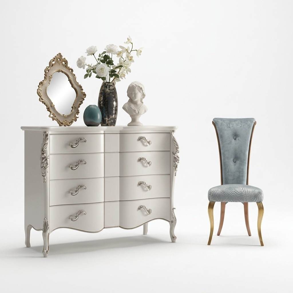 Sideboard Kommode Kommoden Holz Schlafzimmer Möbel Schrank Luxus Weiß