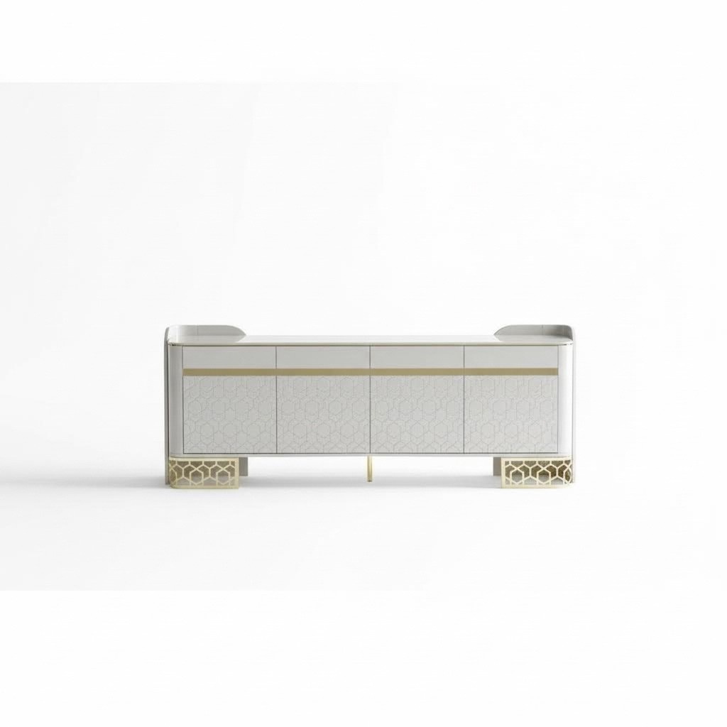 Sideboard Luxus Modernen Design Wohnzimmer Hochwertig Möbel Kommode Spiegel 2tlg