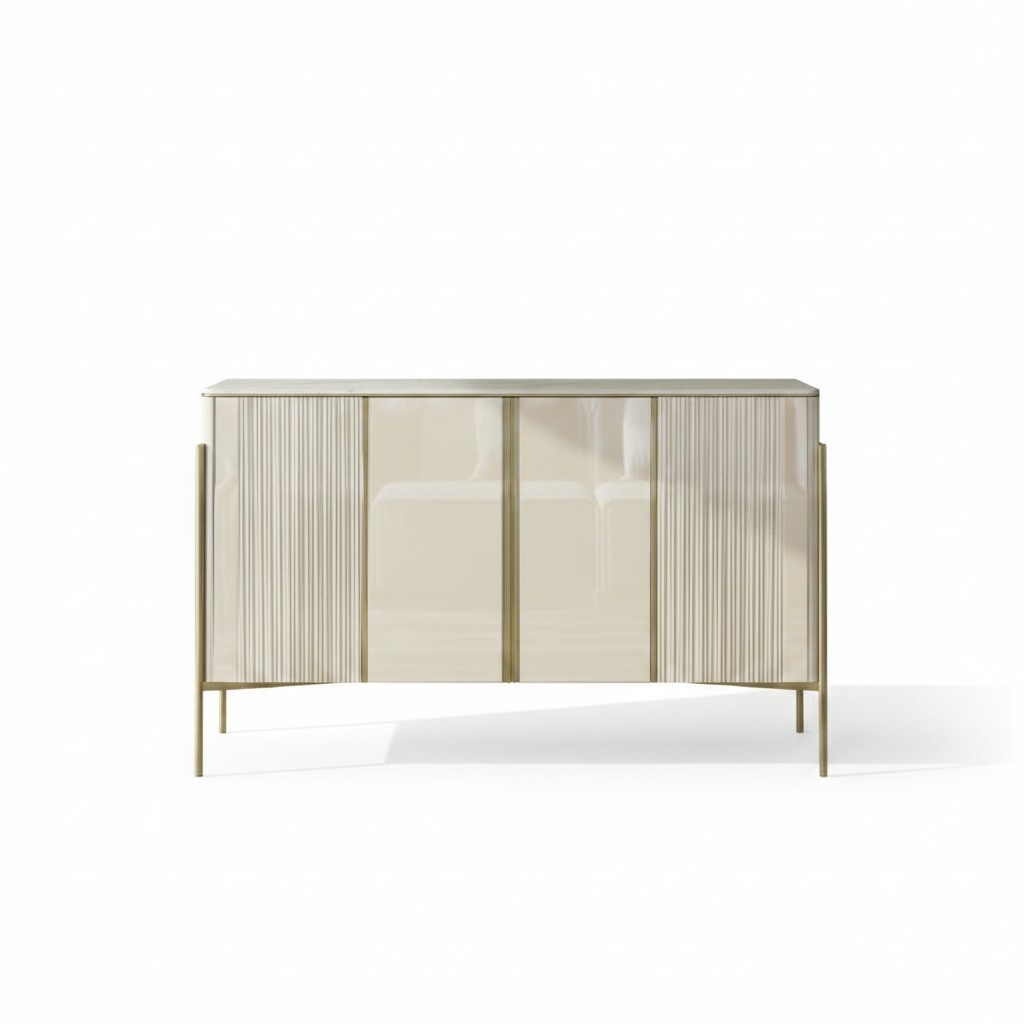Sideboard Modern Holz Wohnzimmer Möbel Schrank Kommode Luxus Beige