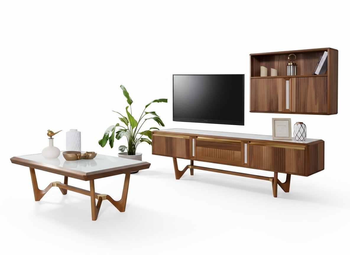 Sideboard tv Lowboard rtv Schrank Tisch Wohnzimmer Holz Modern Wohnwand Möbel