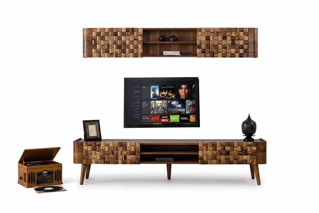 Sideboard tv Schrank Fernseh Kommode Lowboard Holz Modern Stand Wohnzimmer rtv