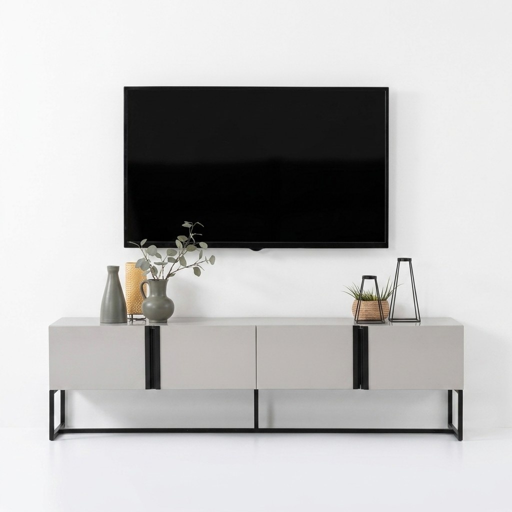 Sideboard TV Ständer Schrank RTV Lowboard Wohnzimmer Weiß Holz Modern