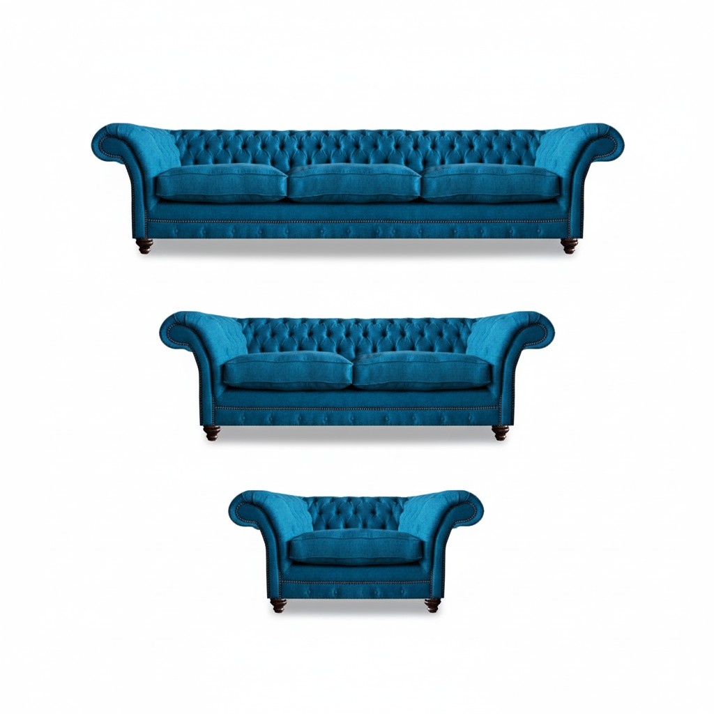 Sitz Möbel Set 3tlg Sofagarnitur Polstermöbel Einrichtung Chesterfield