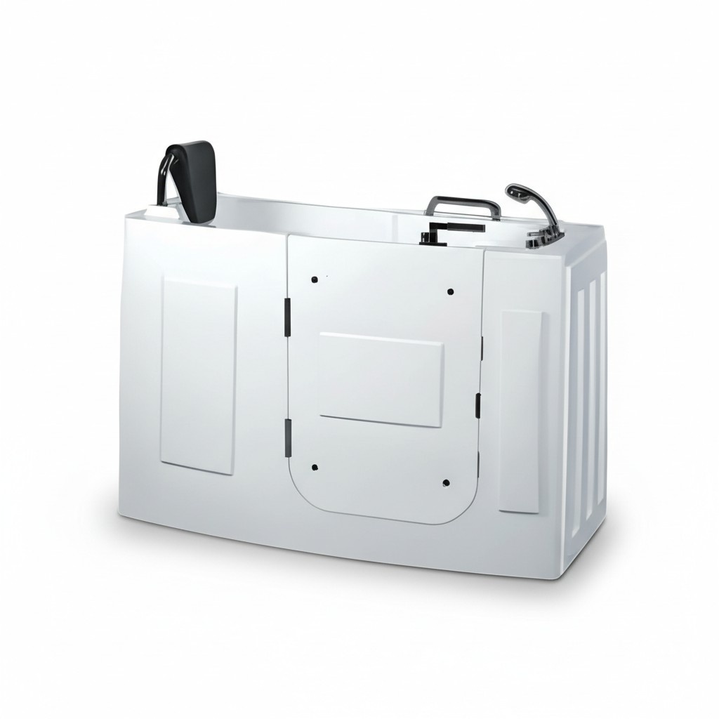 Sitzbadewanne Badewanne mit Whirlpool-Funktion mit Tür Bad 140x76 cm