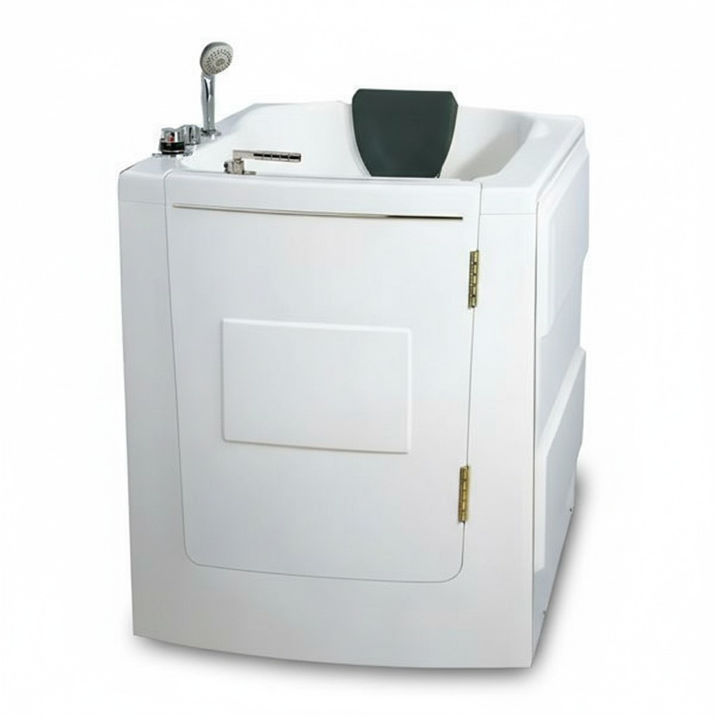 Sitzbadewanne Kompaktbadewanne Badewanne mit Tür Komfortbadewanne 95x85 cm