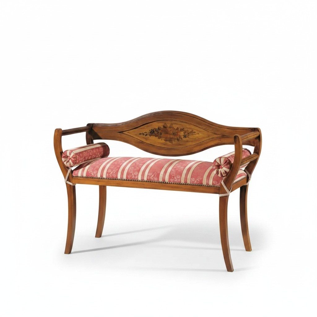 Sitzbank Designer Polsterbank Textil Wohnzimmer Klassische Sitzmöbel