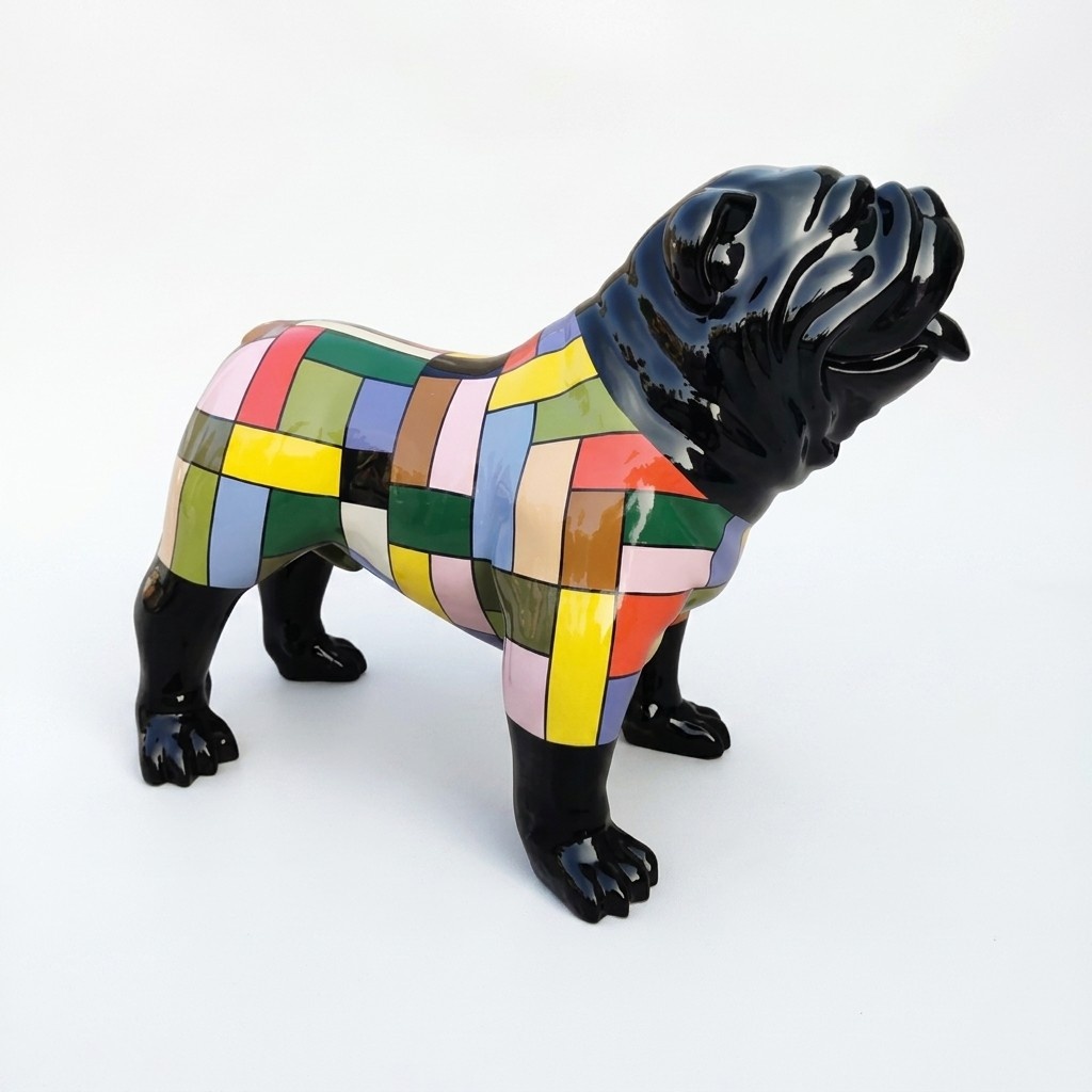 Skulptur Hund Ich bleibe draußen Kunststoff 90 cm Laden Deko Restaurant