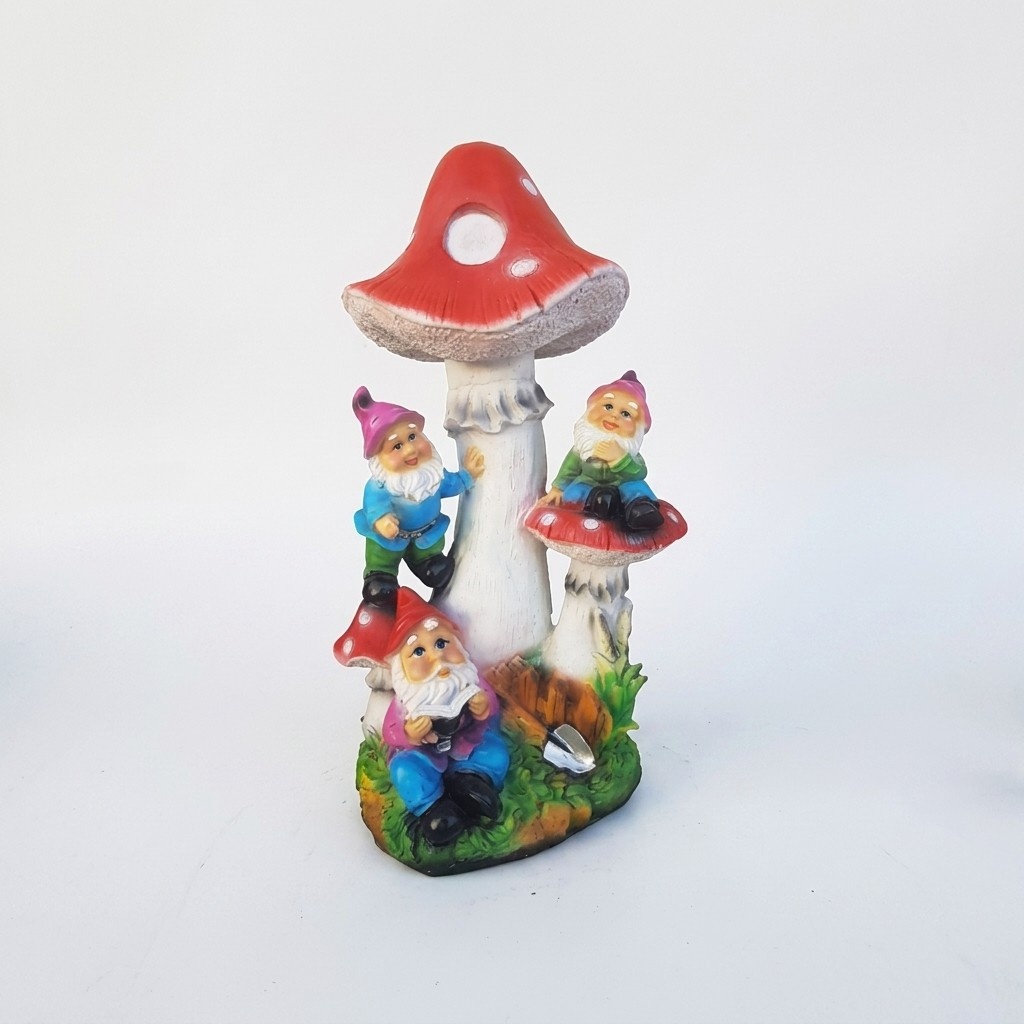 Skulptur Pilz Haus Statue Garten Figuren 51cm Statuen Skulpturen Figur