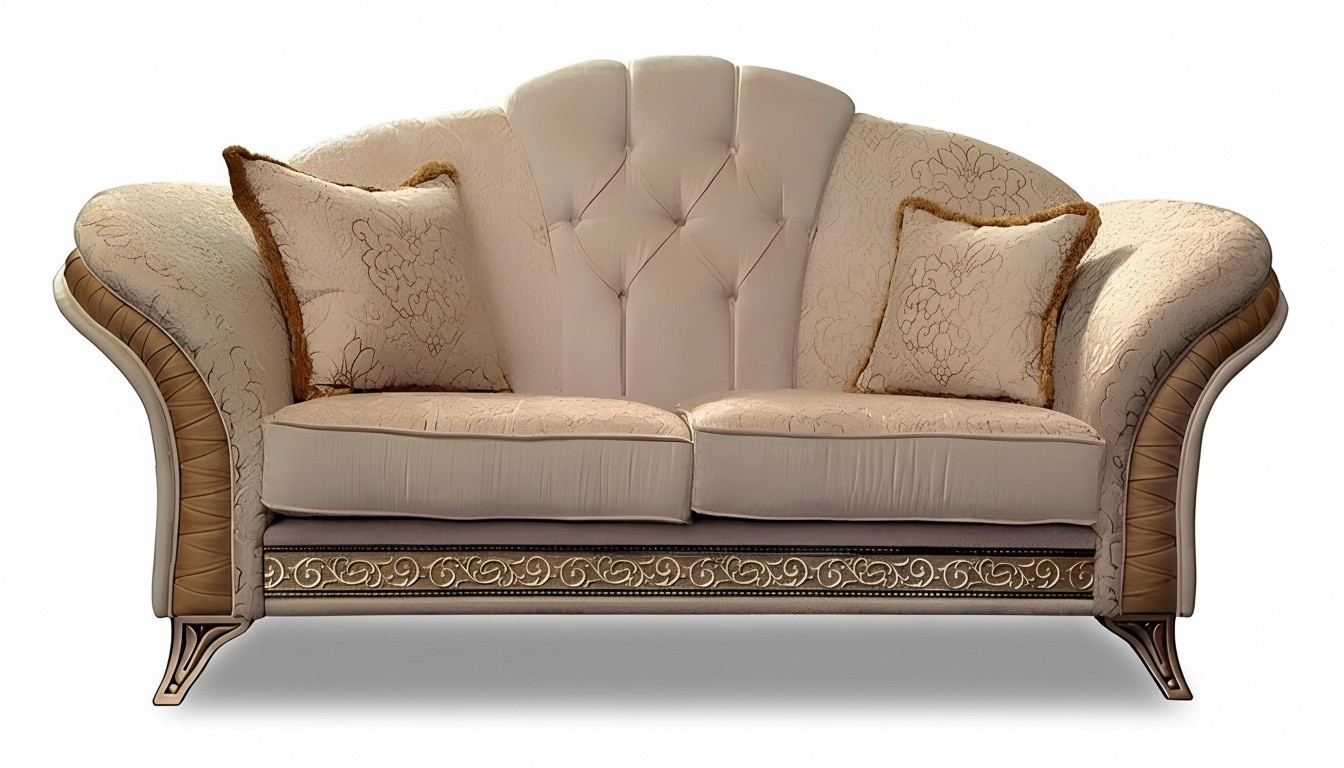Sofa 2 Sitzer Couch Design Polster Klassische Stoff arredoclassic Zweisitzer
