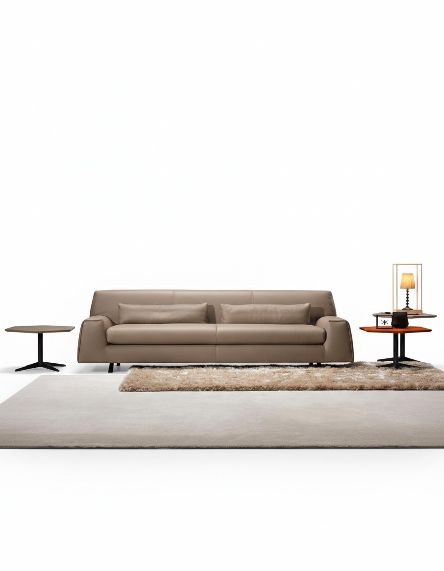 Sofa 3 Sitz Grau Wohnzimmer Prianera Polster Italienische Möbel Textil