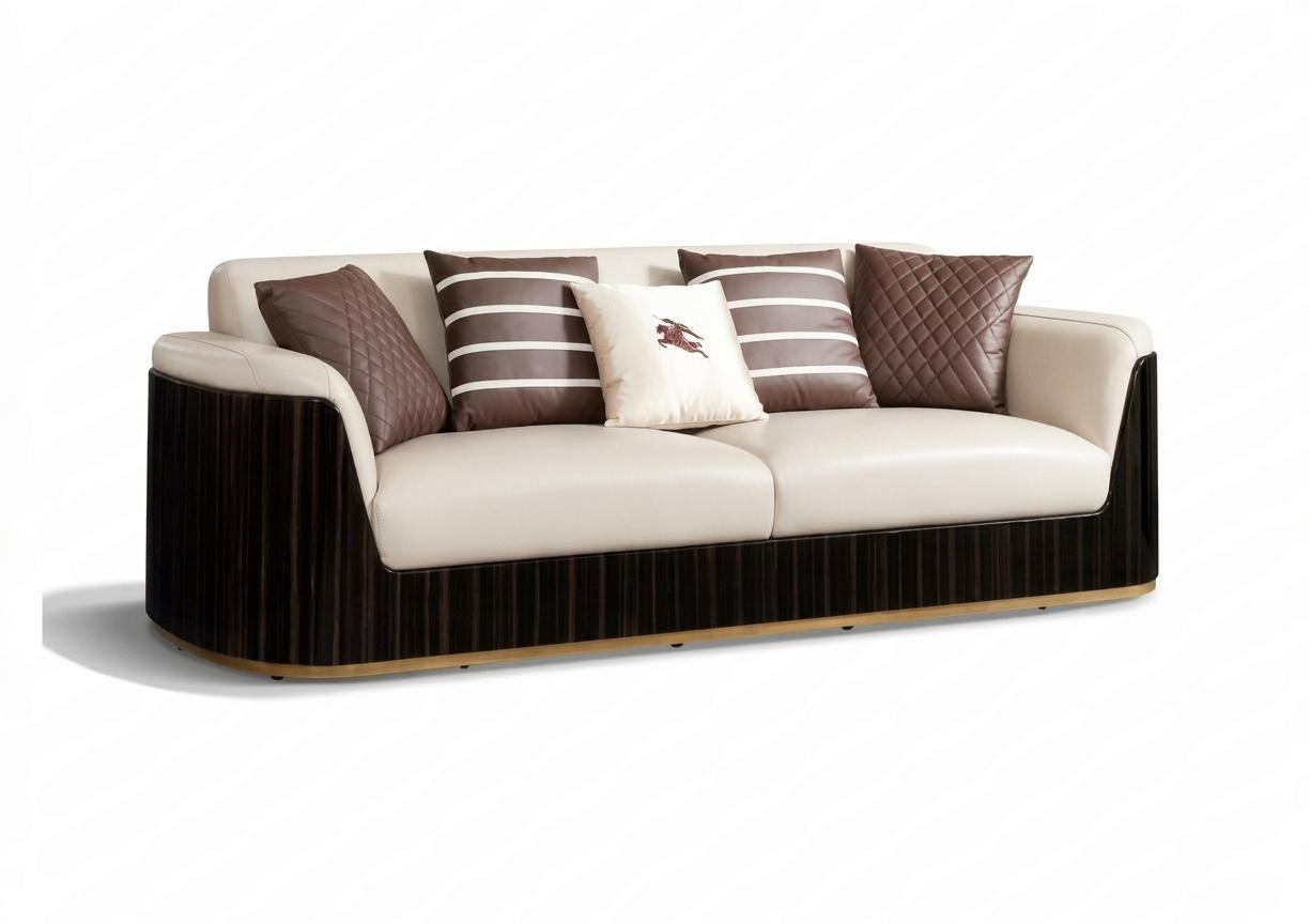 Sofa 3 Sitzer Beige Modern Design Couchen Leder Sofas Neu Kreative