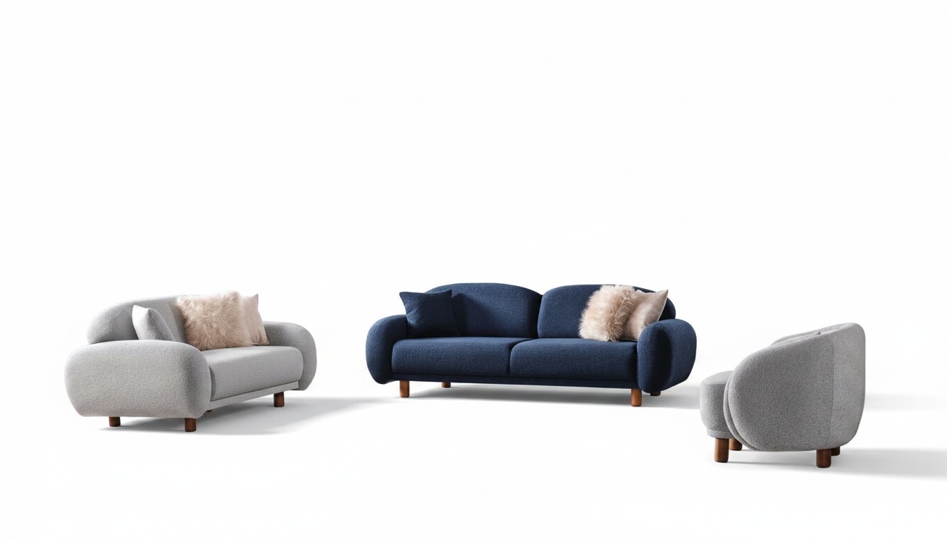 Sofa 3-Sitzer Couch Sitzgruppe Sessel Sofa-Set Wohnzimmergarnitur 3tlg Garnitur