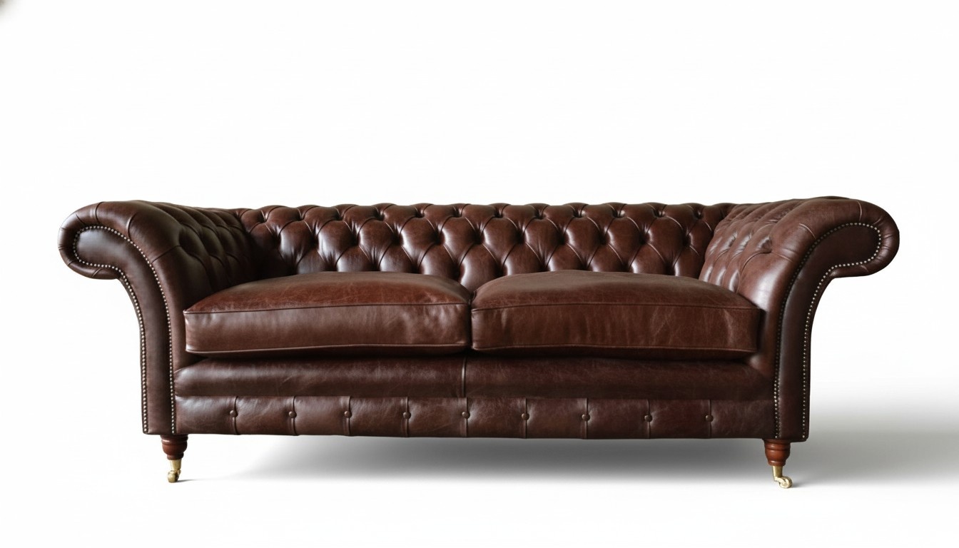 Sofa 3 Sitzer Couch Polster Sofas Couchen Wohnzimmer Chesterfield Leder