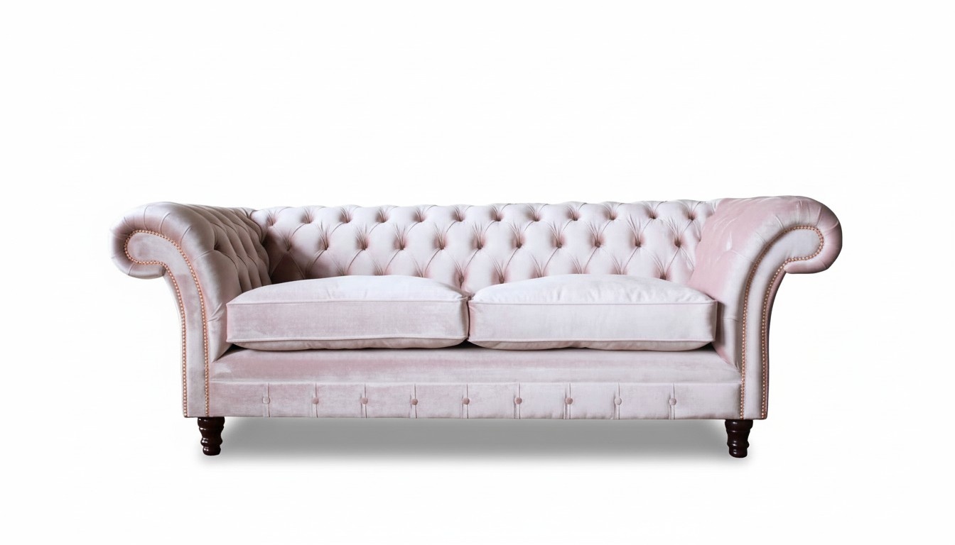 Sofa 3 Sitzer Couch Möbel Design Chesterfield Sitz Textil Polster Neu