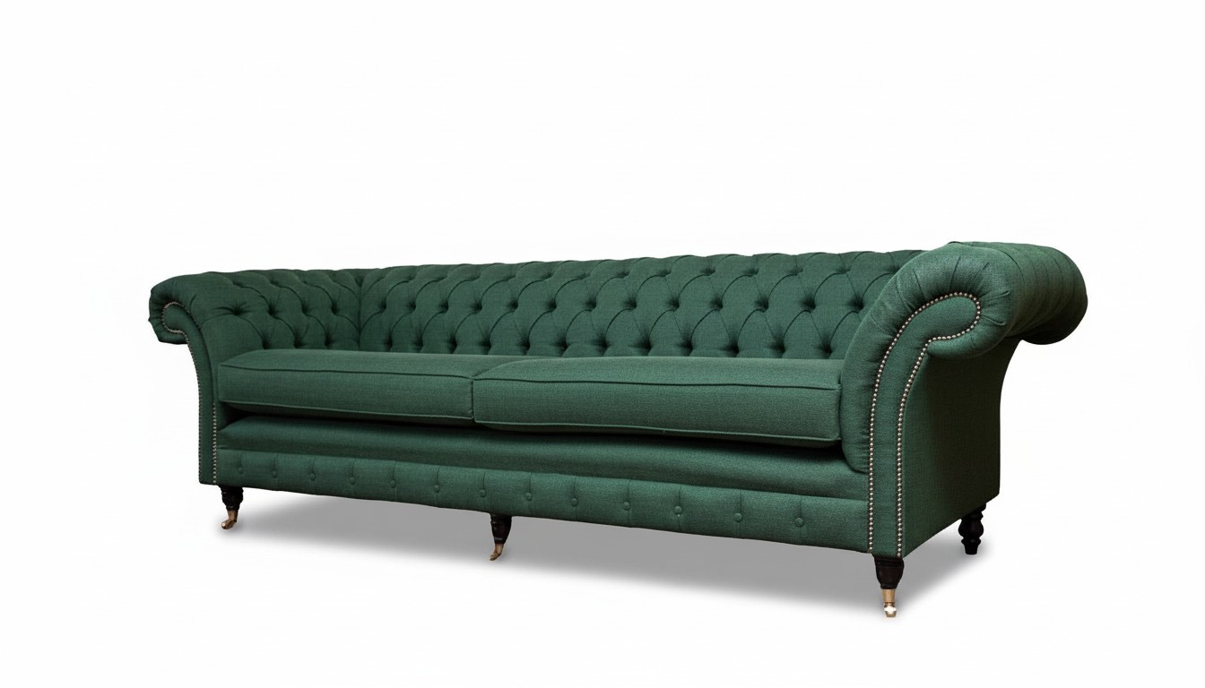 Sofa 3 Sitzer Grün Wohnzimmer Modern Design Polster Stoff Luxus Neu