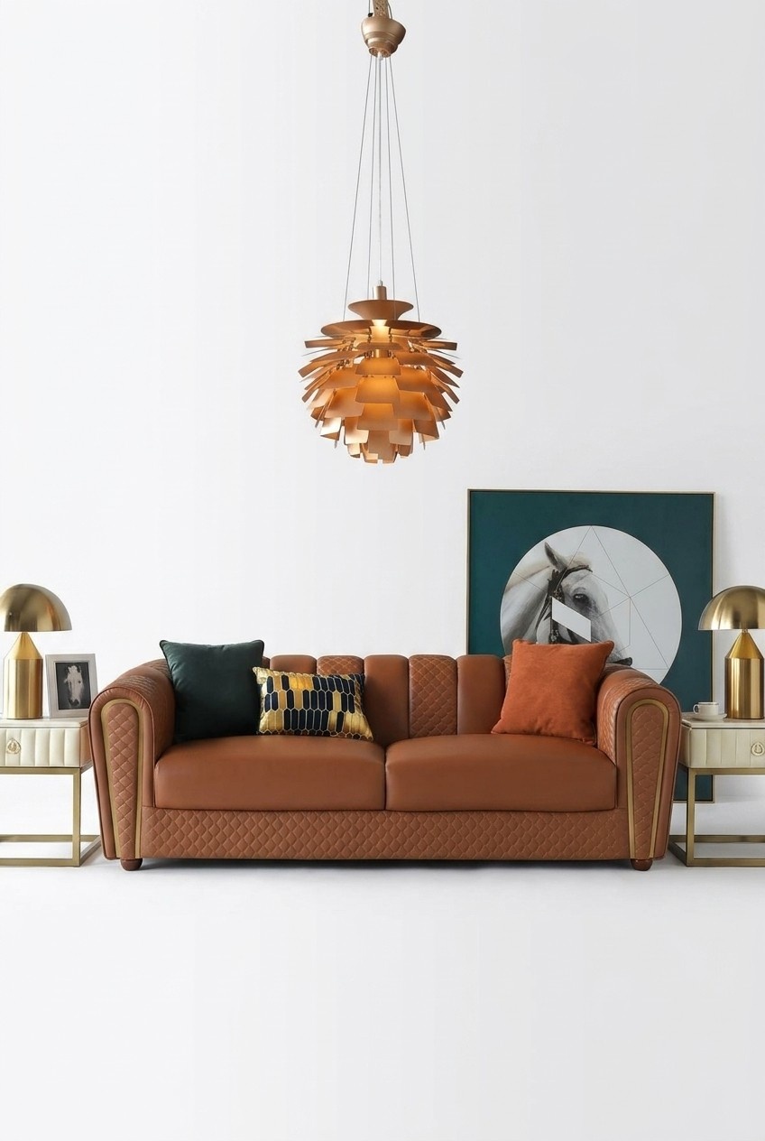 Sofa 3 Sitzer Leder Sofas Couch Polster Luxus Möbel Moderner Dreisitzer