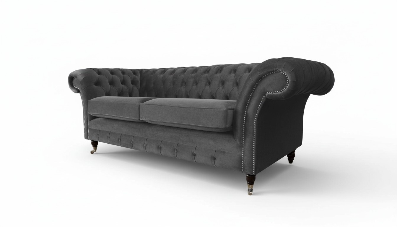 Sofa 3 Sitzer Luxus Textil Chesterfield Couch Sofas Polster Design Möbel