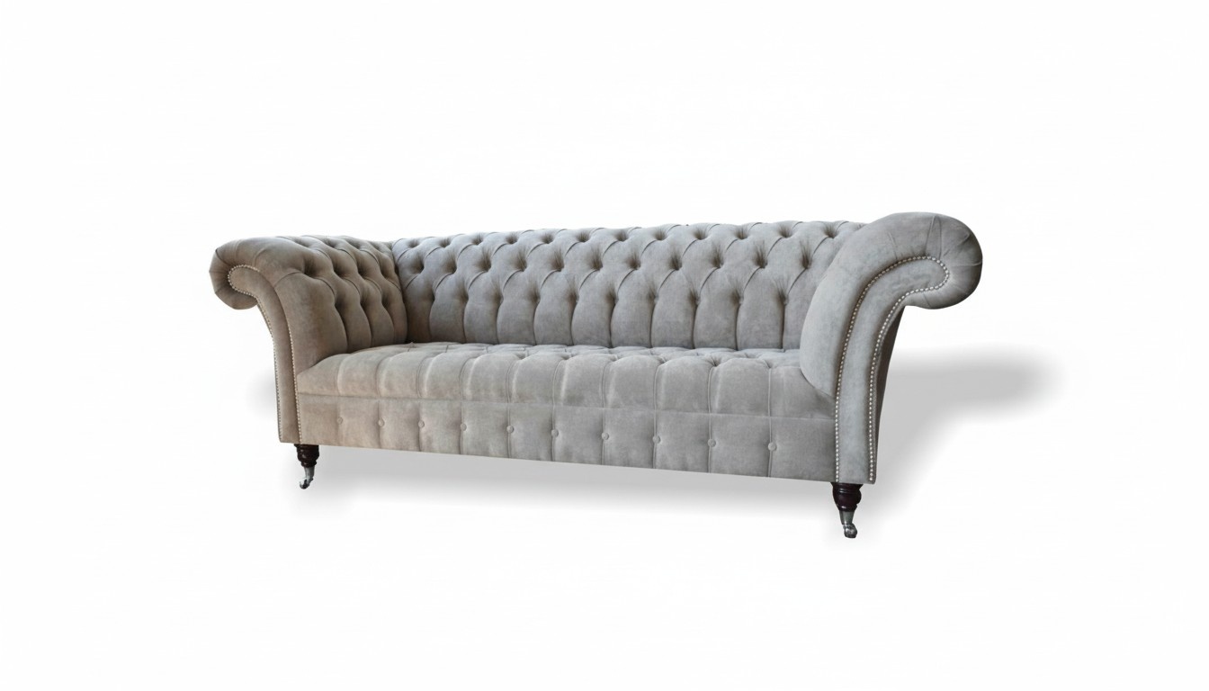 Sofa 3 Sitzer Wohnlandschaft Sofas Polster Garnitur Stoff Chesterfield