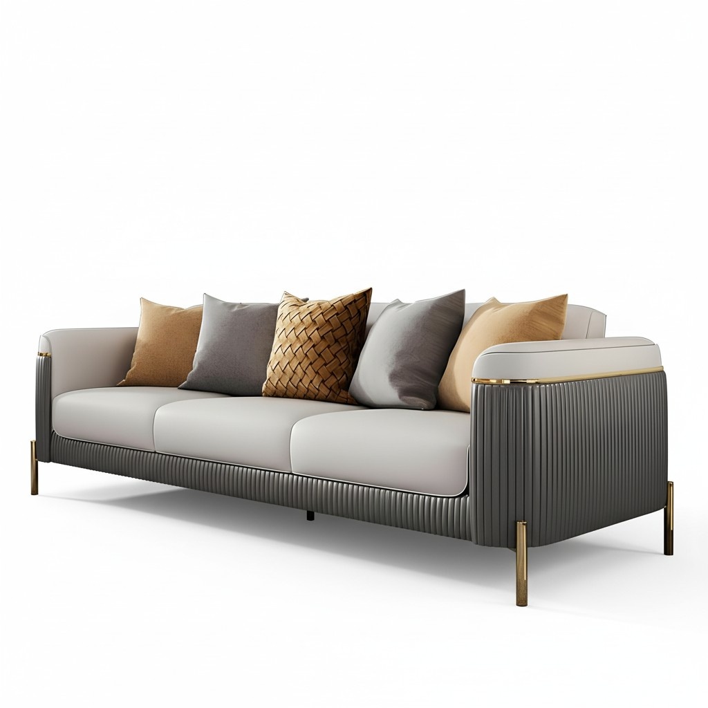 Sofa 3 Sitzer Wohnlandschaft Sofas Couch Polster Garnitur Stoff Leder