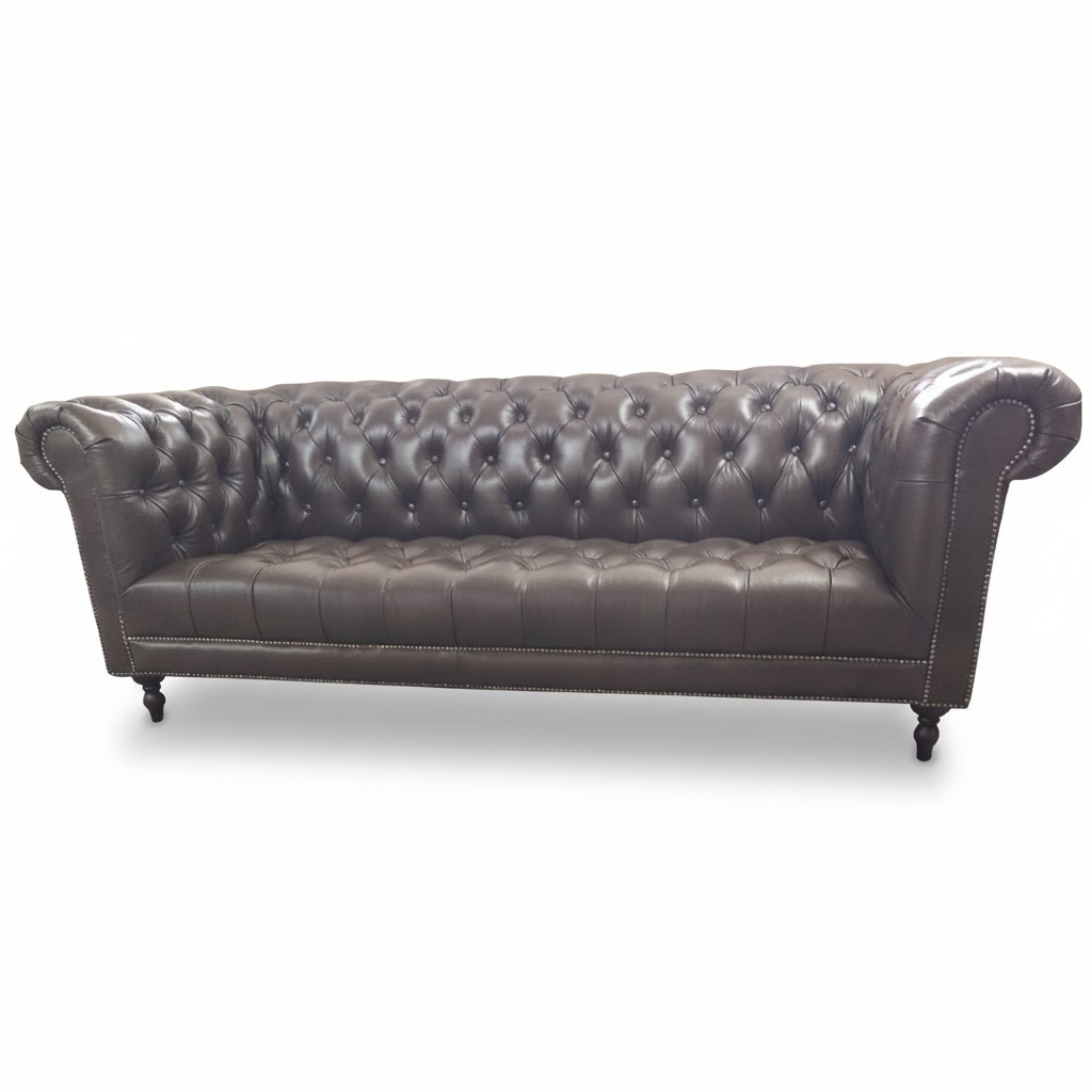 Sofa 4 Sitzer Chesterfield Couch Luxus 245cm Ledersofa Couchen Möbel