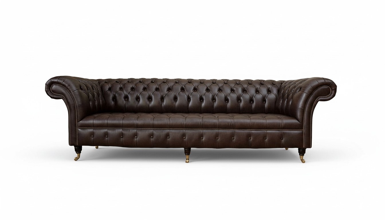 Sofa 4 Sitzer Chesterfield Couch Luxus 245cm Ledersofa Couchen Möbel