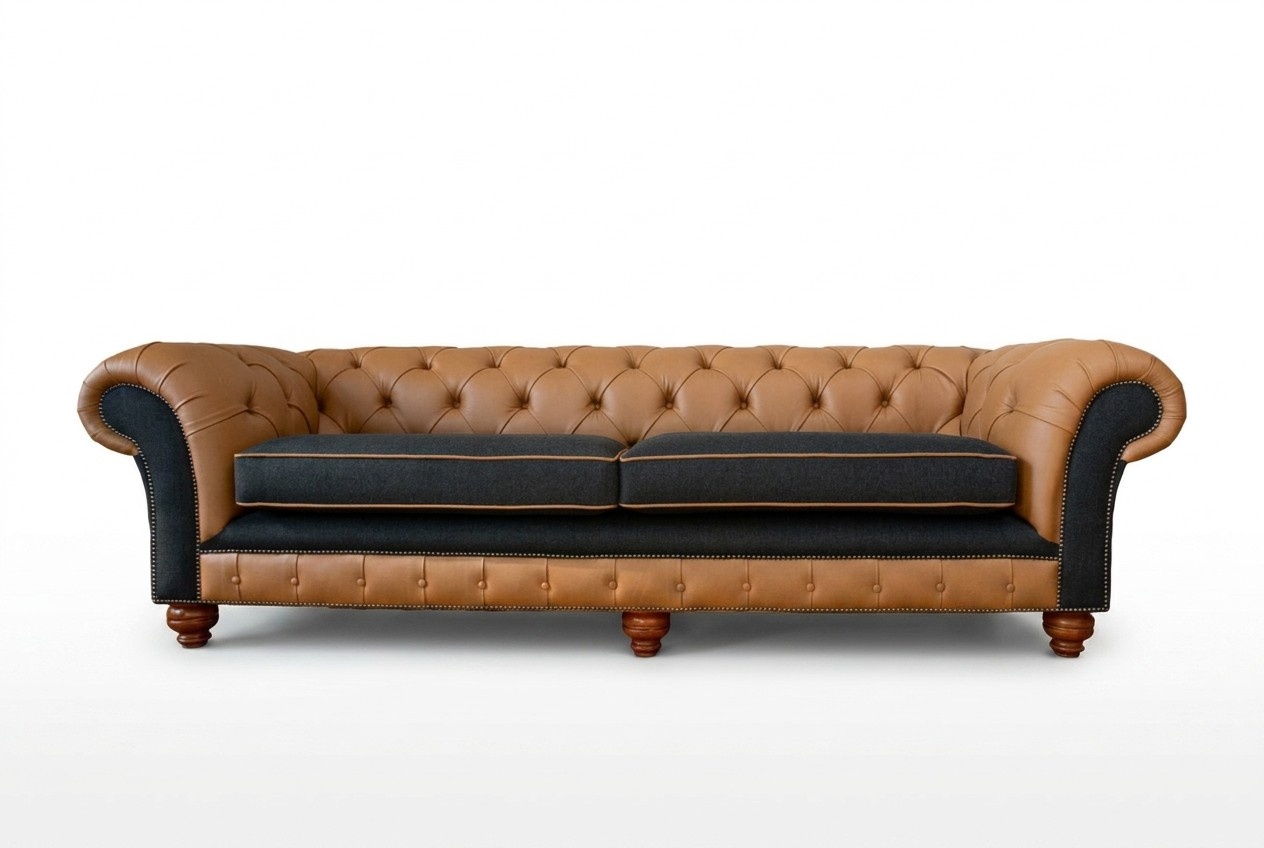 Sofa 4 Sitzer Polster Couch Big Couchen Chesterfield Leder Textil Neu