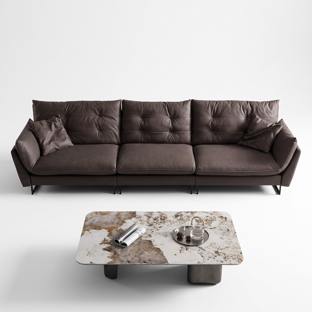 Sofa 4 Sitzer Sofas Luxus Kunstleder big Polster 260cm Designer Möbel