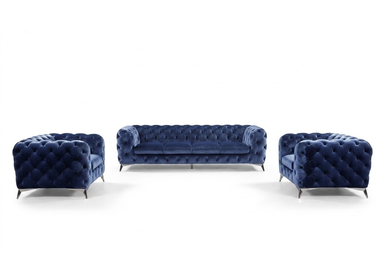 Sofa Chesterfield Couch Polster XXL Big Garnitur Textil 3+3 designer Couchen