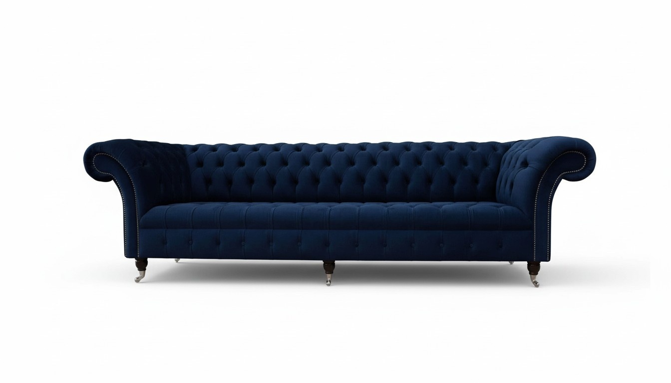 Sofa Chesterfield Sofas 4 Sitzer Couch Polster Stoff Wohnzimmer Möbel