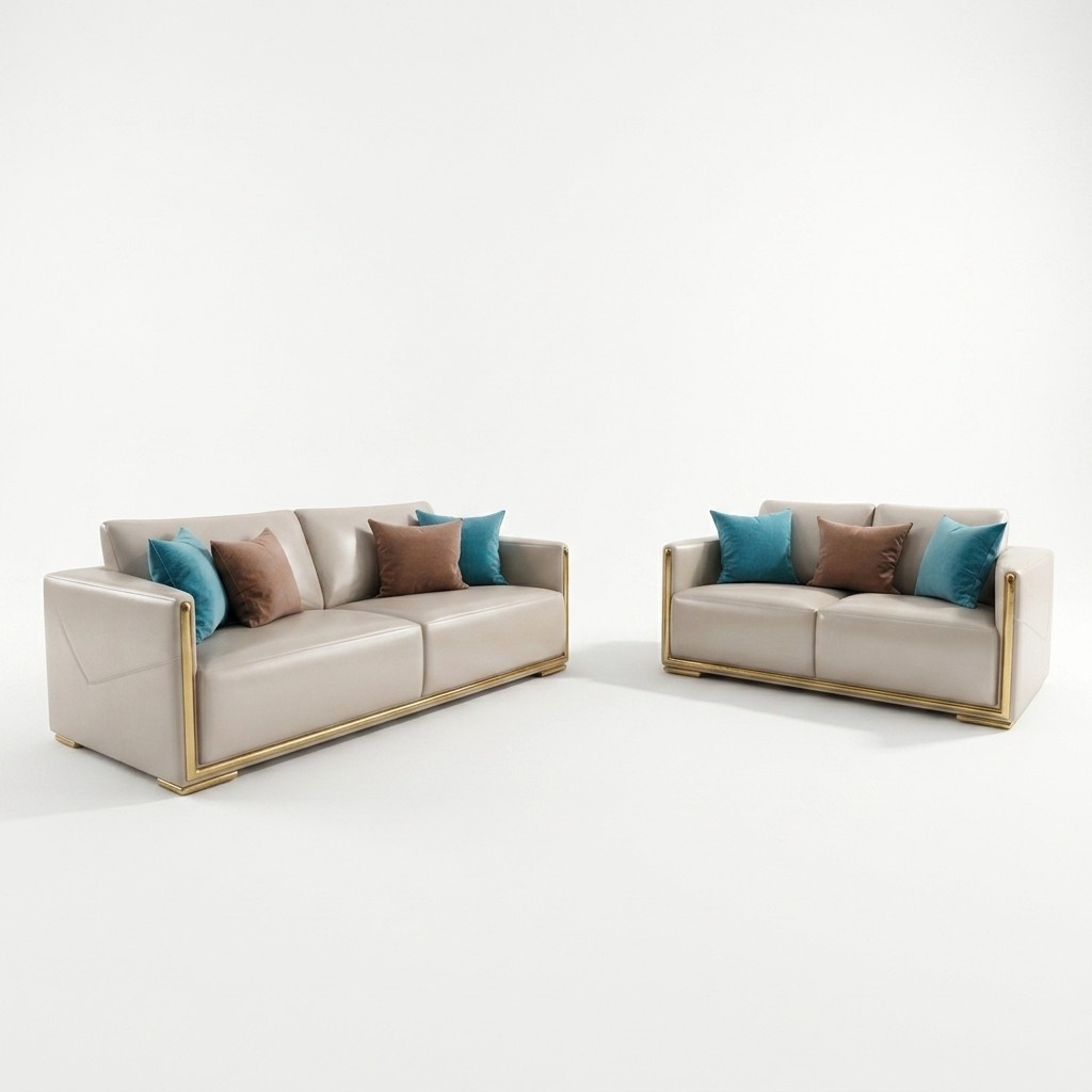 Sofa Couch Leder Polster Sitz 3+1 Sitzer Garnitur Design Couchen Sofas