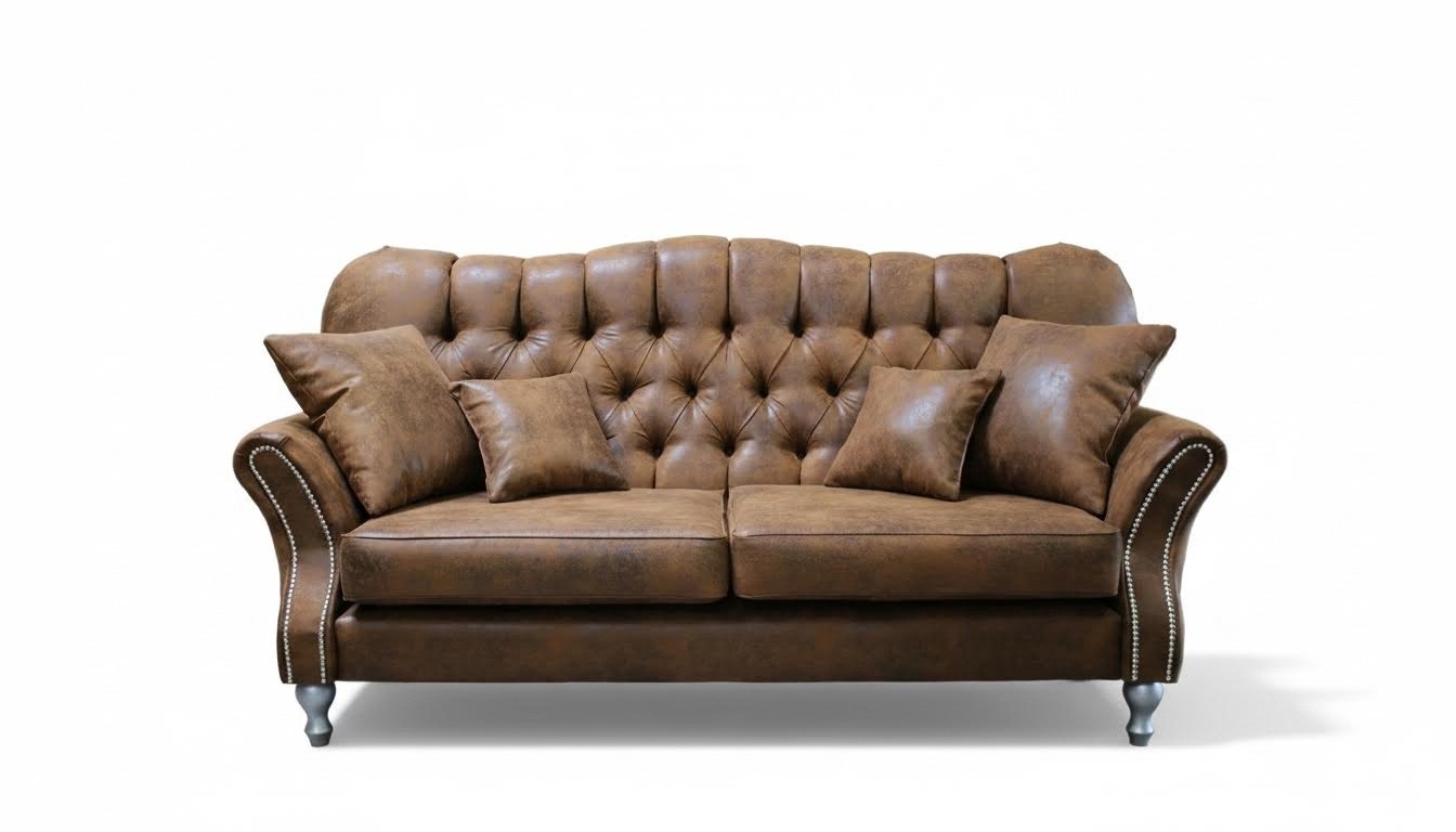 Sofa Couch Polster 3 Sitzer Leder Sofas Couchen Sitz Chsterfield Design