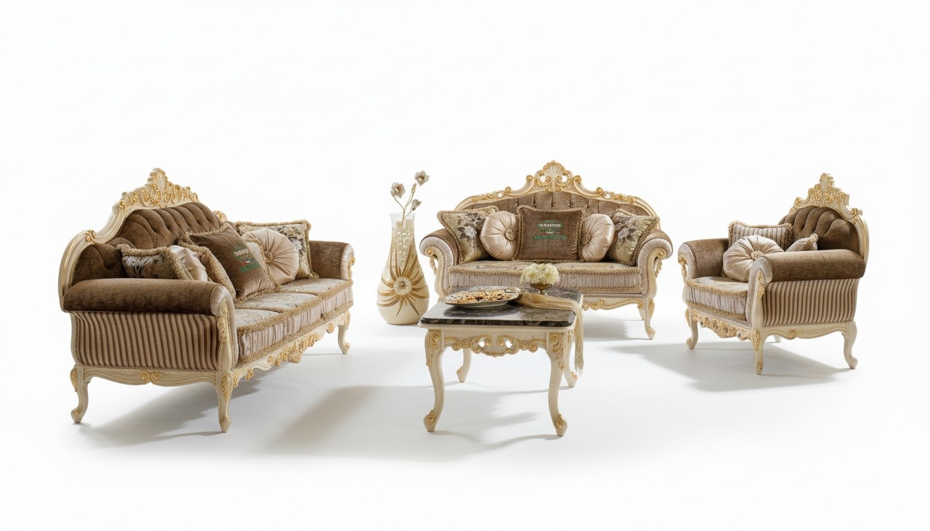 Sofa Couch Samt Polster Sitz 3+2 Sitzer Garnitur Design Holz Sofas Italienische