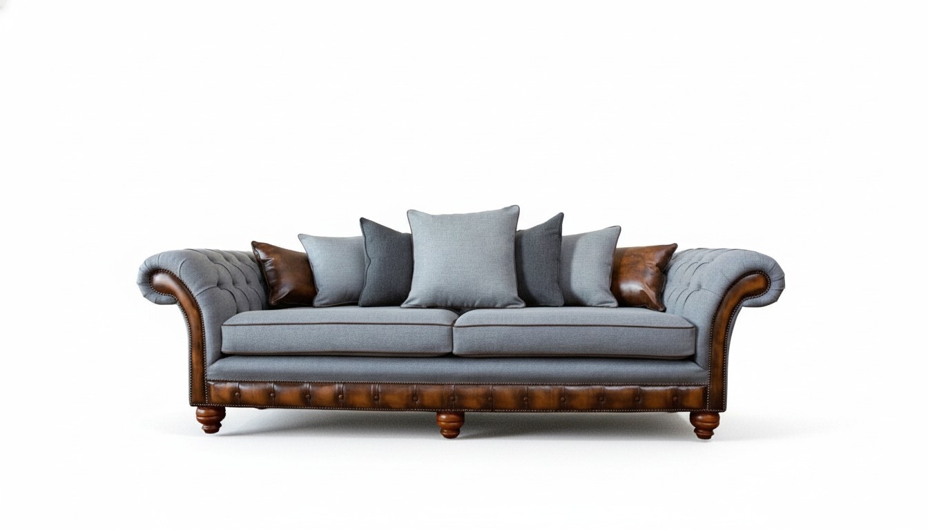 Sofa Couch Stoff Polster Sofas Couchen Wohnzimmer Design 4 Sitzer Neu