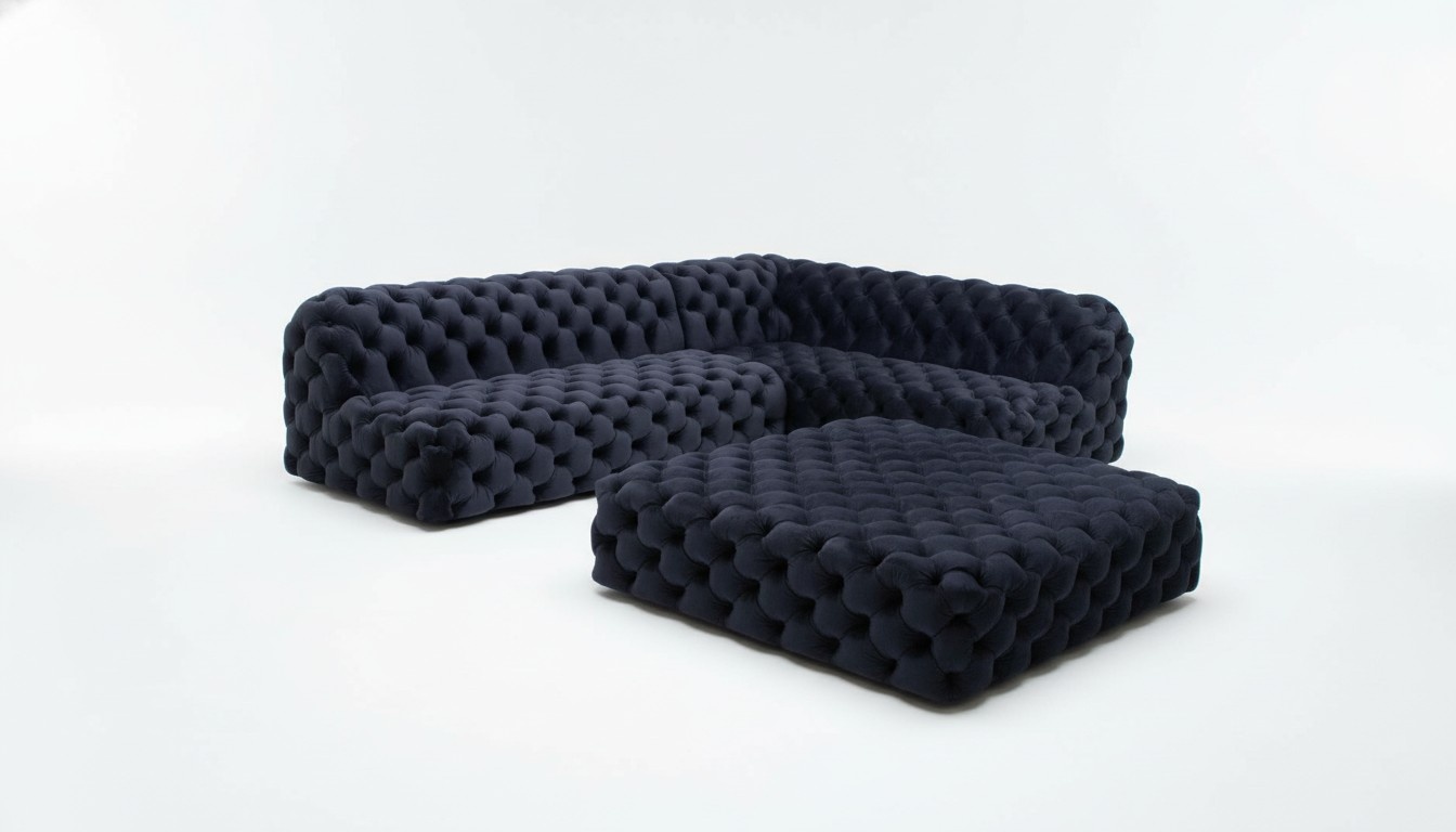 Sofa Ecksofa L Form Sessel Hocker Ecksofa Polster 2tlg. Neu Modernes