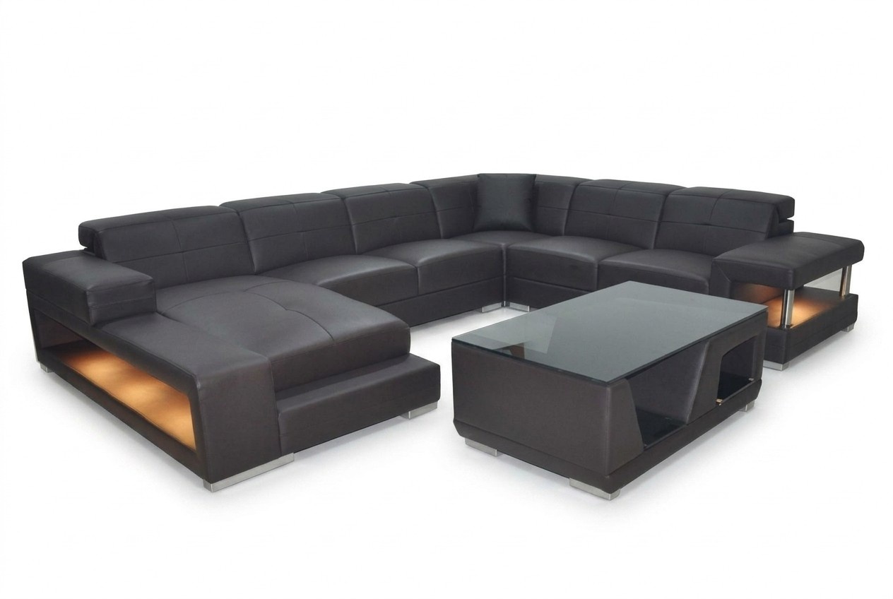 Sofa Garnitur Polster Sitz Set Ecksofa Couchtisch Sofa Leder Couchen G8017 Neu