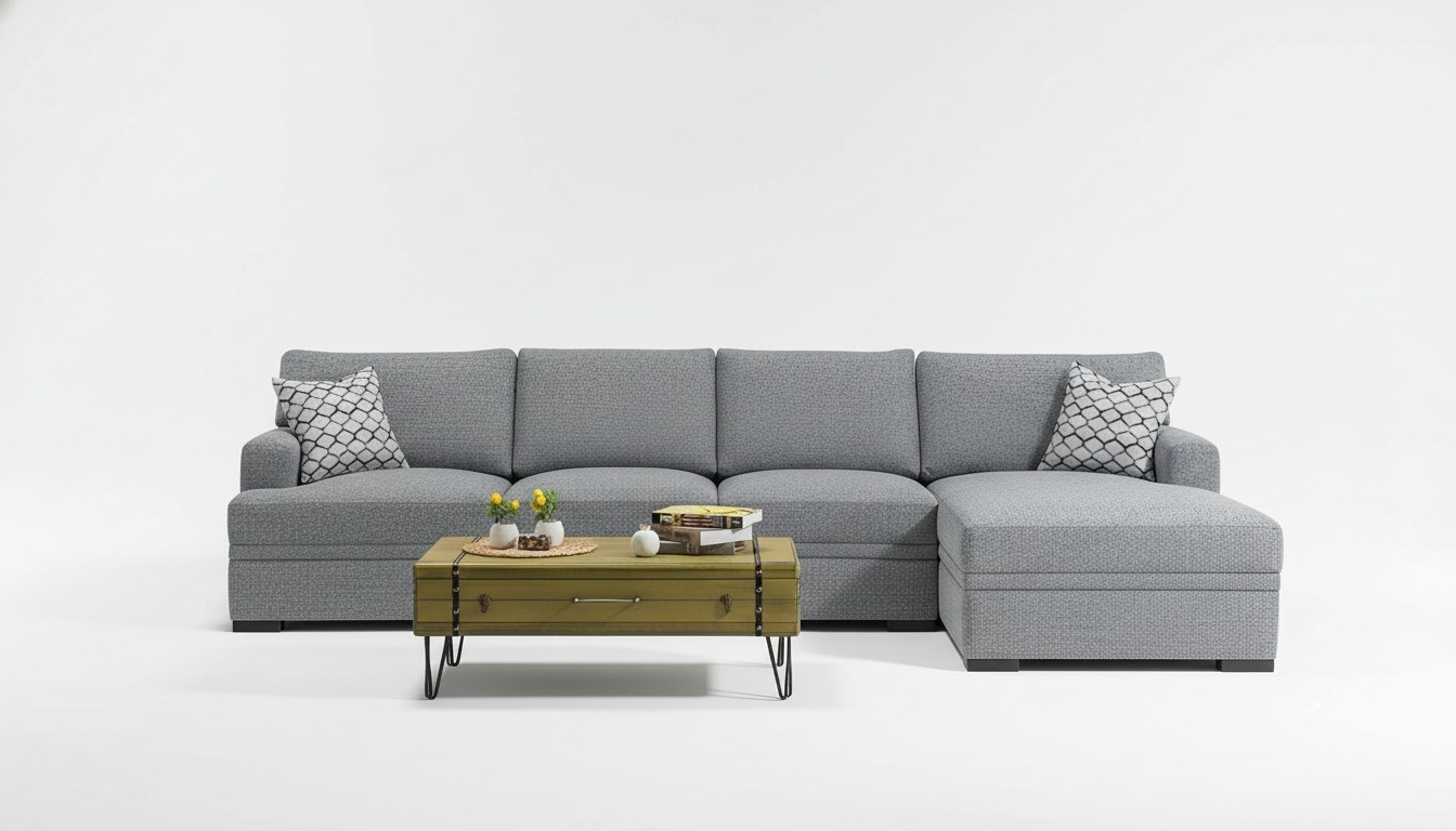 Sofa L-Form Stil Modern Grau Ecksofa Wohnzimmer Möbel Design Einrichtung