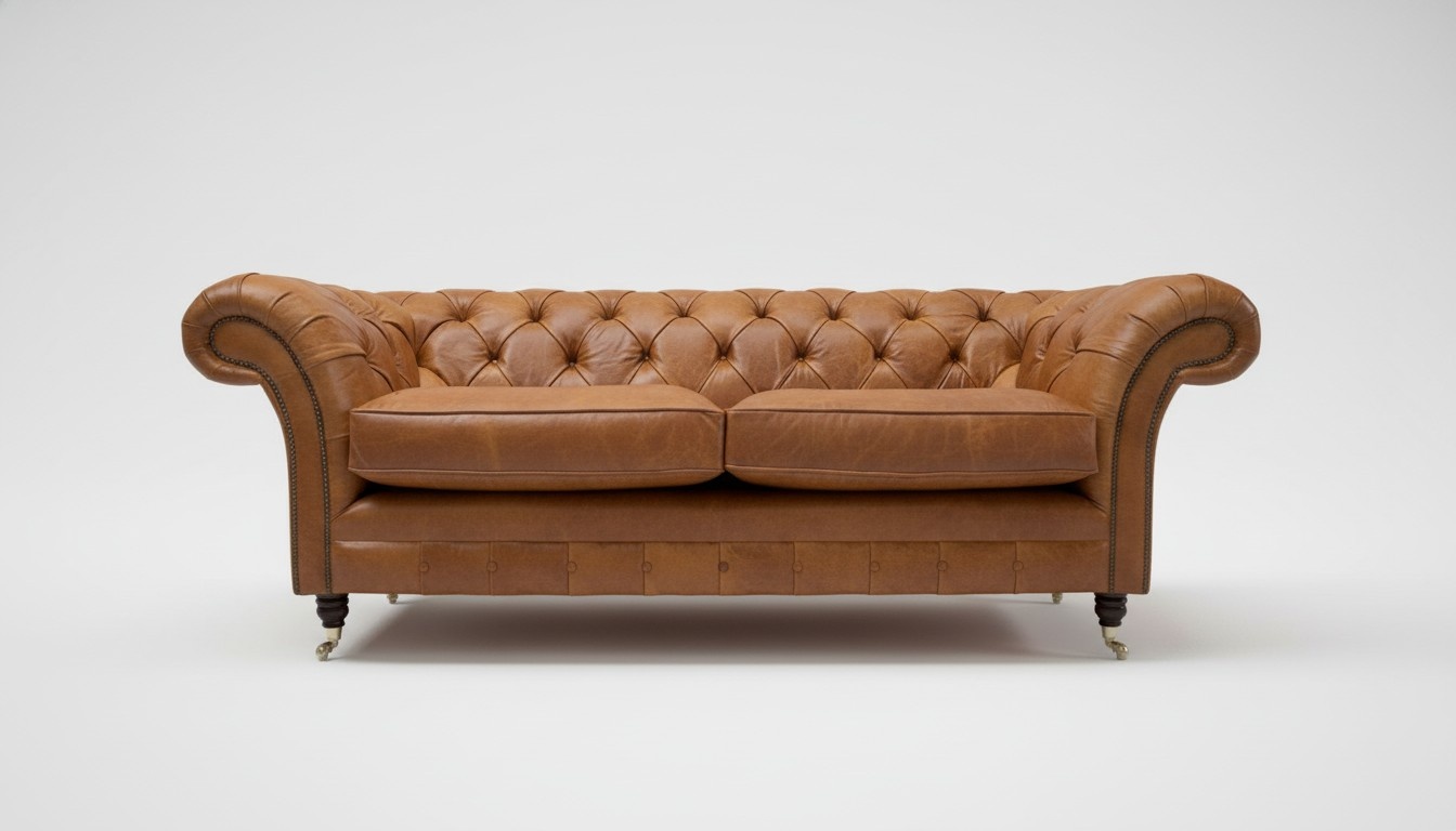 Sofa Luxus Leder Textil Chesterfield Couch Sofas Polster 3 Sitzer