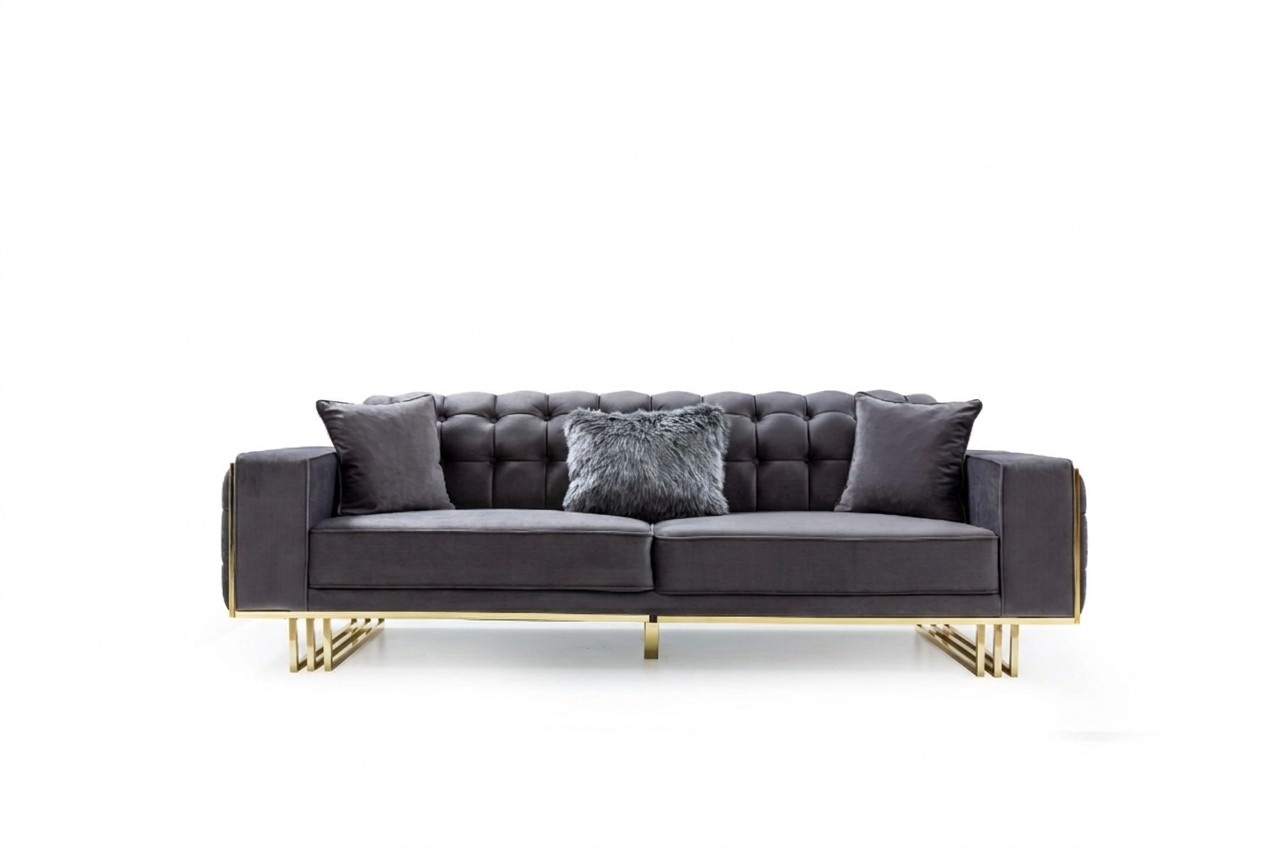 sofa Luxus Möbel Wohnzimmer Füße 240cm Couch Sofas Couchen 3 Sitzer