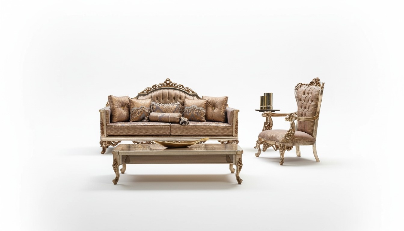 Sofa Set 3+1 Sitzer Couchtisch Wohnzimmer Luxus