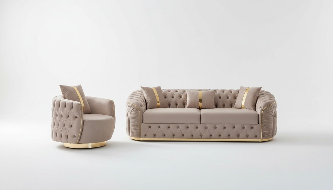 Sofa-Set Modische Akzente im Herzen des Interieurs