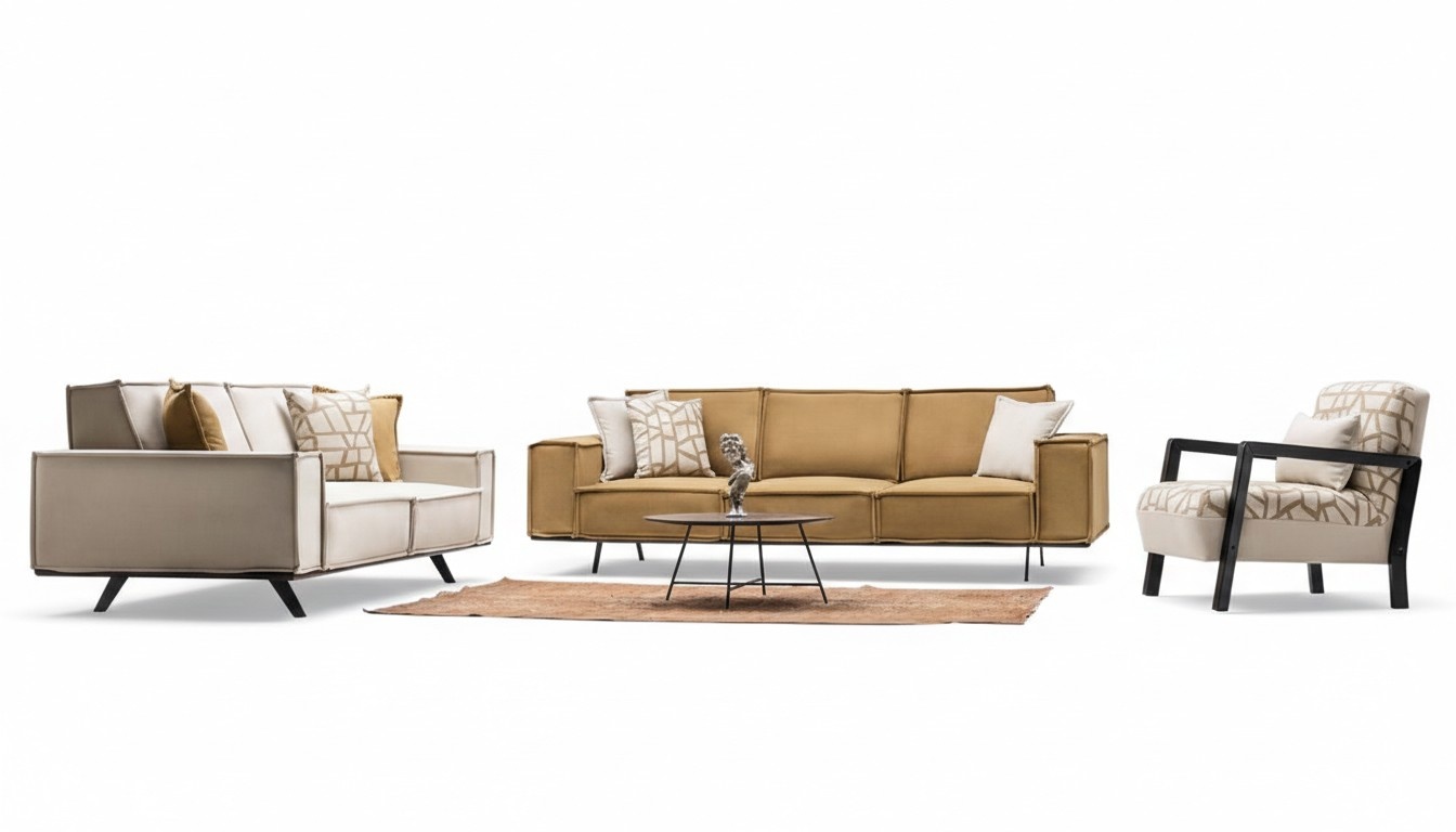 Sofa Set Wohnzimmergarnitur Garnitur Polstergruppe Couch Sofagarnitur 4+3+1