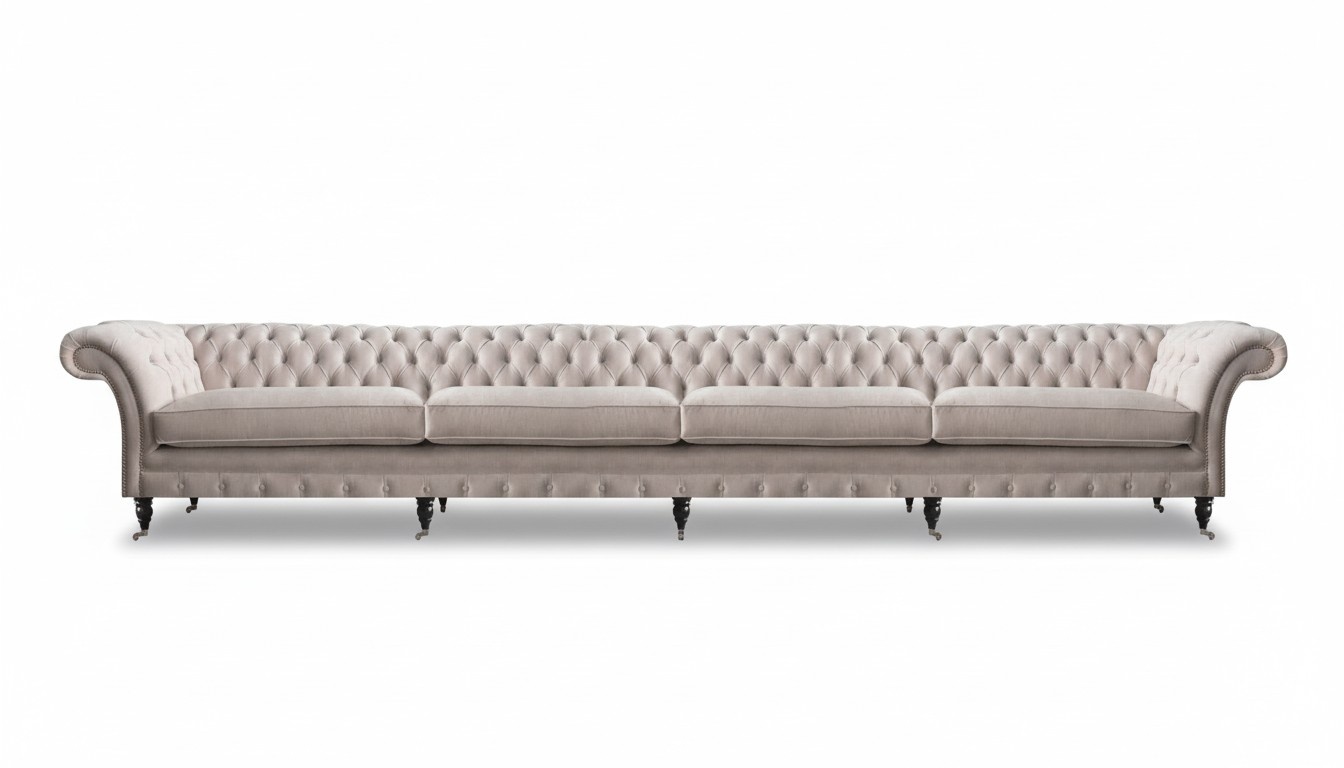 Sofa Viersitzer Couch Polster Stoff Textil Polstermöbel Modern Chesterfield