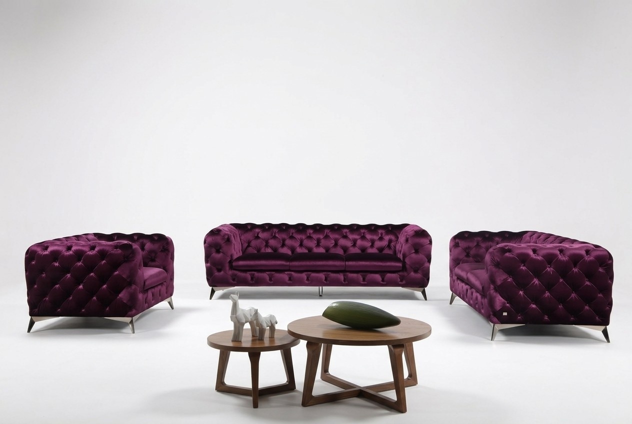 Sofa XXL Big Chesterfield Couch Polster Garnitur Textil 3+3 designer Couchen