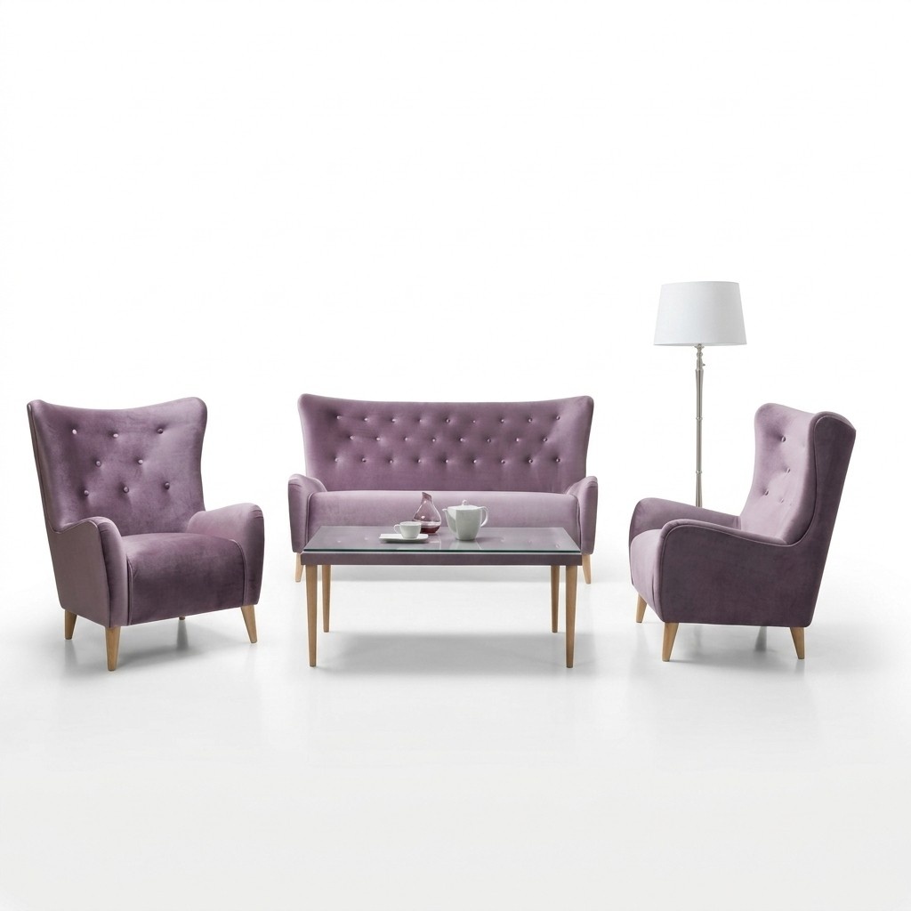 Sofagarnitur 2,50+1+1+Couchtisch Sofa Chesterfield Komplett Set Garnitur